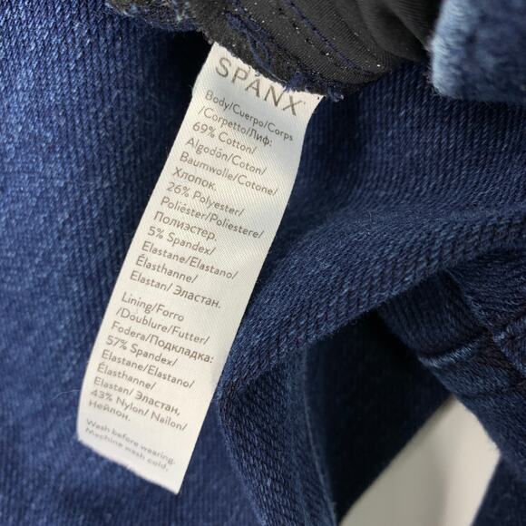 Spanx Jean-ish Ankle Leggings Womens Size Large Pull On Dark Wash - Picture 7 of 7